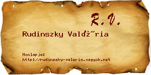 Rudinszky Valéria névjegykártya